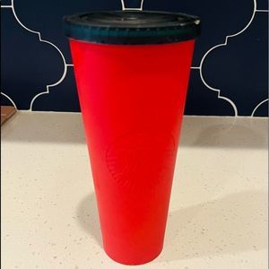 Starbucks Matte Red 24oz Tumbler Black Lid